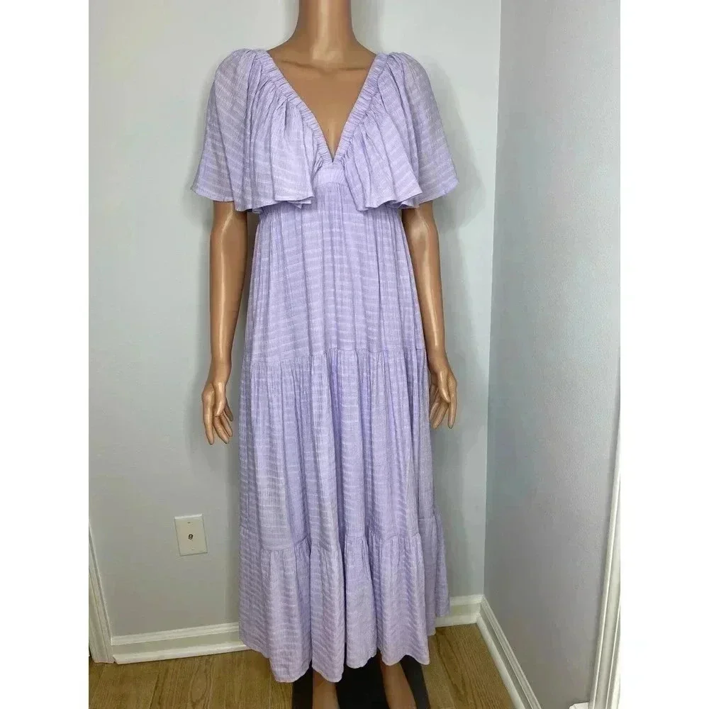 Lalavon Deep V Neck Maxi Dress size S - Picture 2 of 11